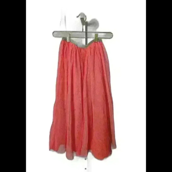 Chic Coral Tulle Midi Skirt - Girls 7/8 - Picture 3 of 7